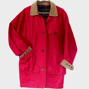 Preston & York Red Utility Jacket with Tan Corduroy Collar